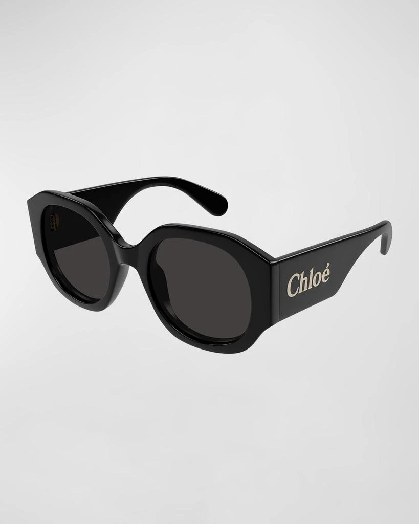 Chloé Logo Acetate Round Sunglasses 1