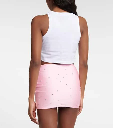 Alessandra Rich Crystal-embellished ruched miniskirt 3
