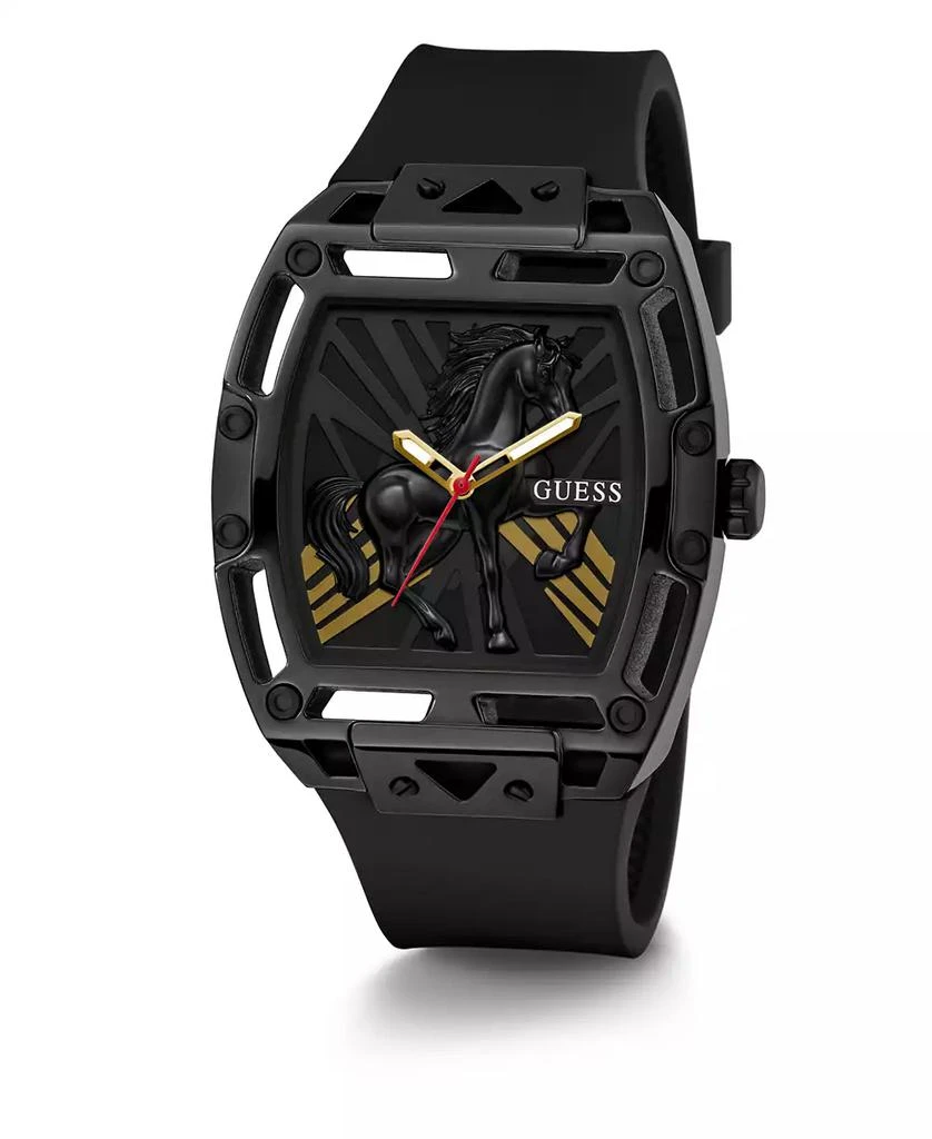 GUESS Men's Black Silicone Analog Watch, 44mm 6