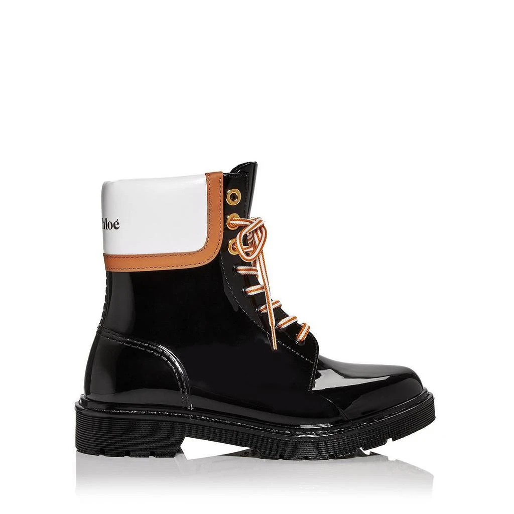 See by Chloé Florrie Womens Patent Lace-Up Rain Boots 2