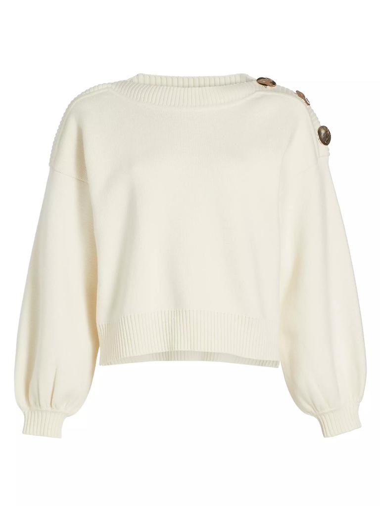 ba&sh Mateo Button-Detailed Cotton &amp; Wool Sweater