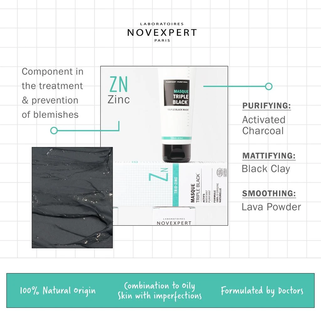Novexpert Triple Black Mask by  for Women - 2.46 oz Mask 2