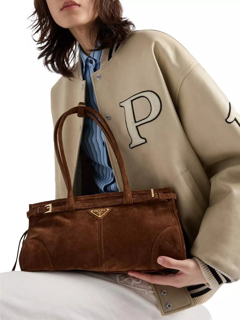 Prada Bonnie Medium Suede Top Handbag 2