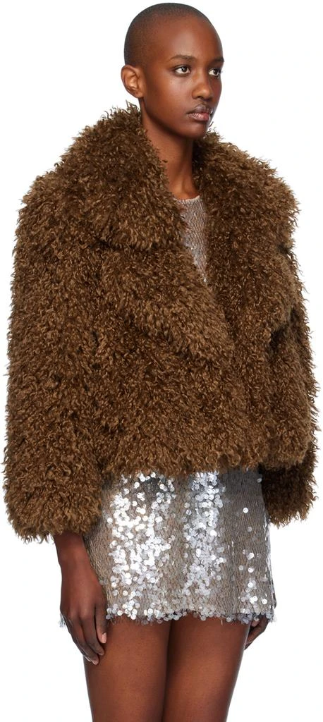 Anna Sui Tan Curly Faux-Fur Jacket 2