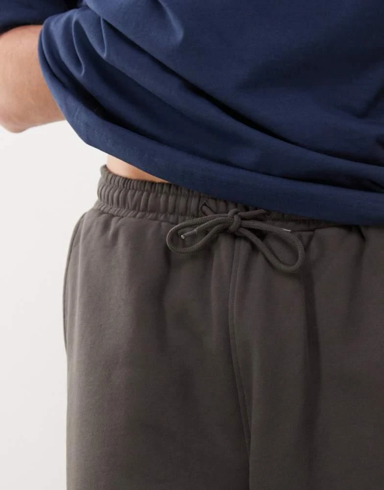 Weekday Weekday oversized jersey shorts in dark mole 5
