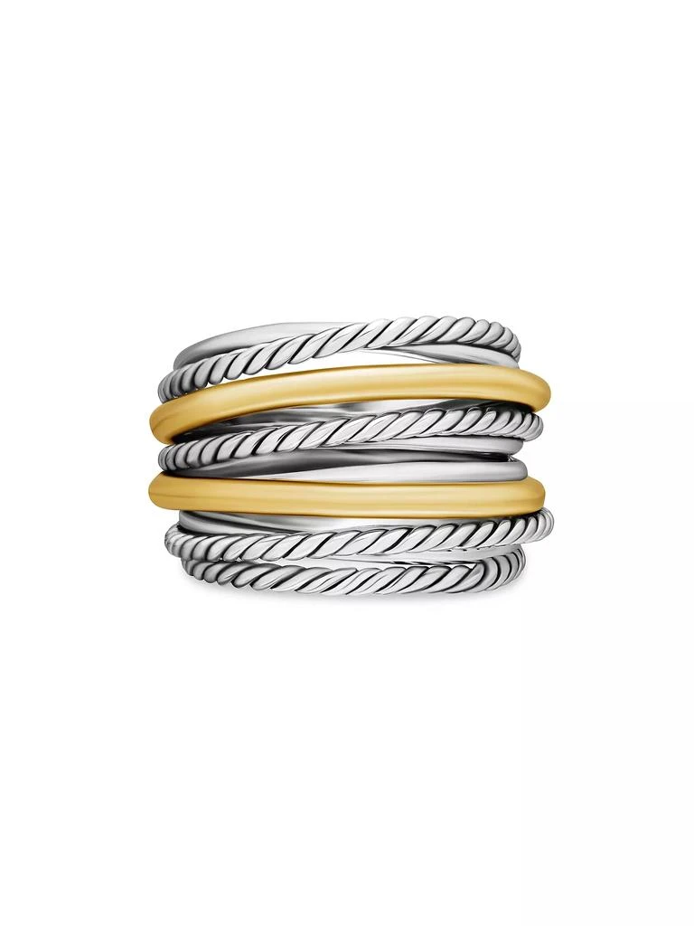 David Yurman Crossover Wide Ring with 18K Yellow Gold 3