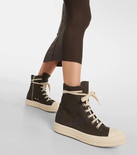 Rick Owens Geobasket suede high-top sneakers 4
