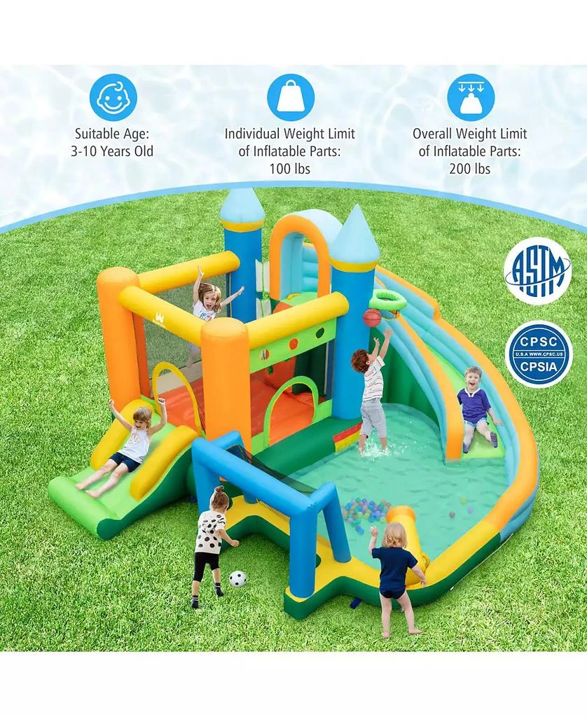 Mecale Inflatable Water Slide with Dual Slides and Splash Pool Bounce House with 680W Blower 9