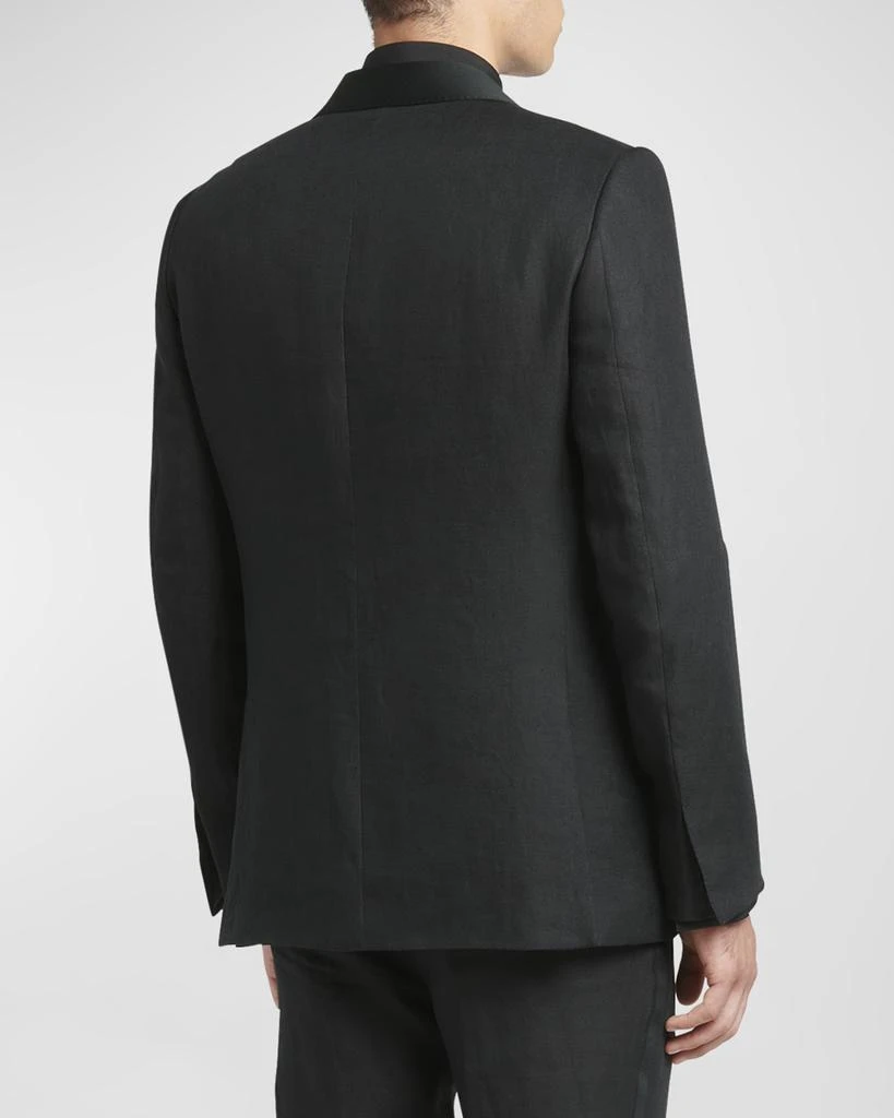 Zegna Men's Shawl-Collar Linen Tuxedo 10