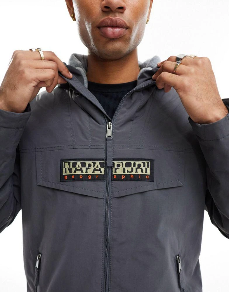 NAPAPIJRI Napapijri Rainforest Winter water-repellent insulated zip up jacket in dark grey 2