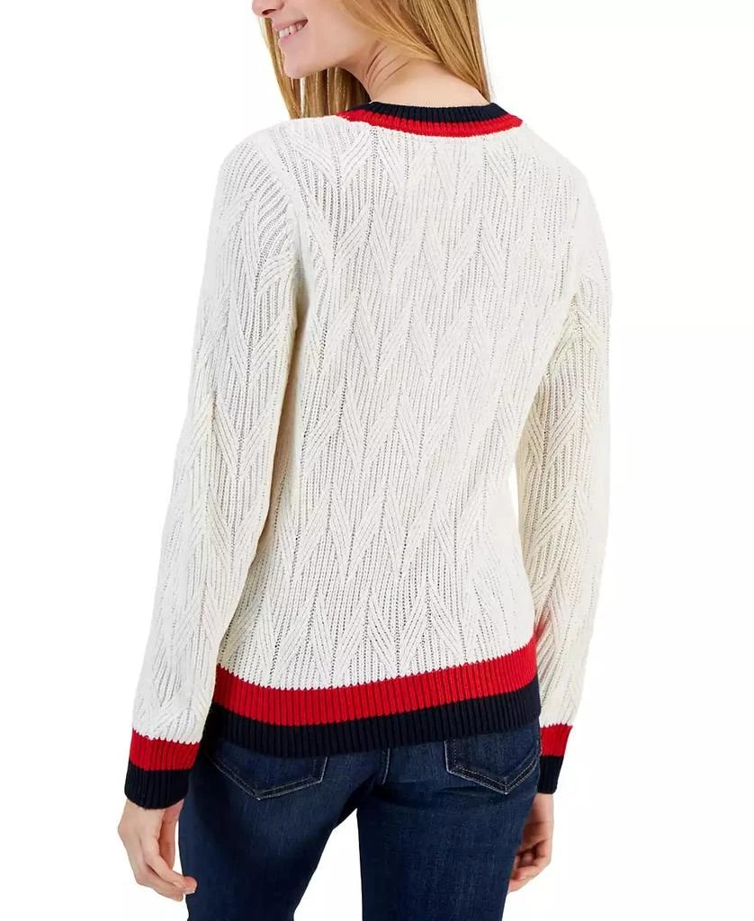 Tommy Hilfiger Women's Chevron-Stitch Logo Sweater 2