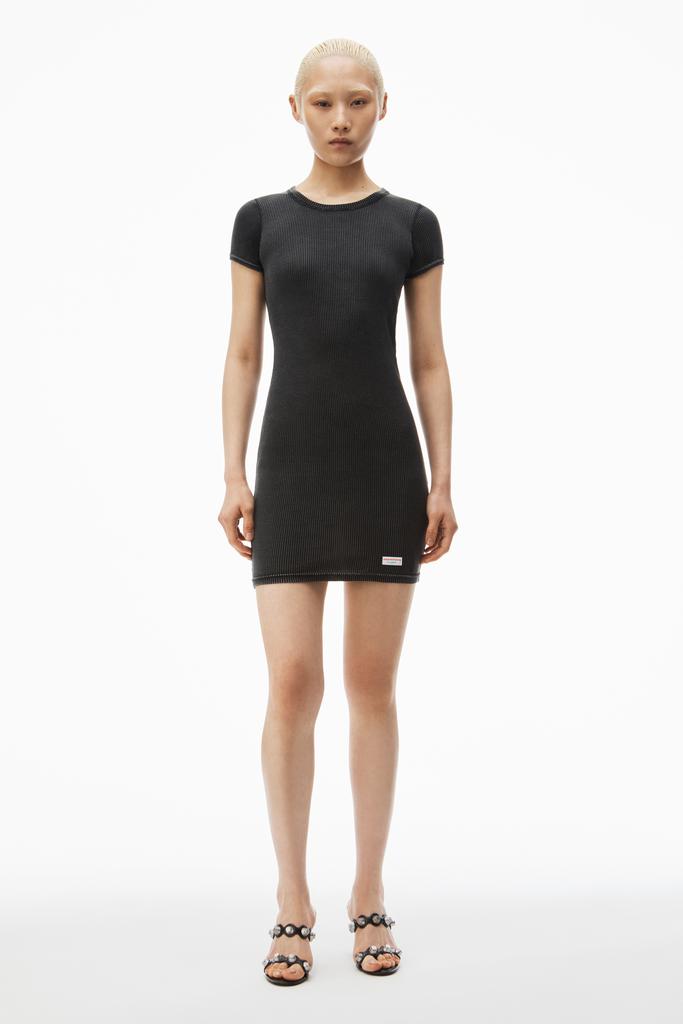 Alexander Wang short sleeve loungewear dress in ribbed cotton