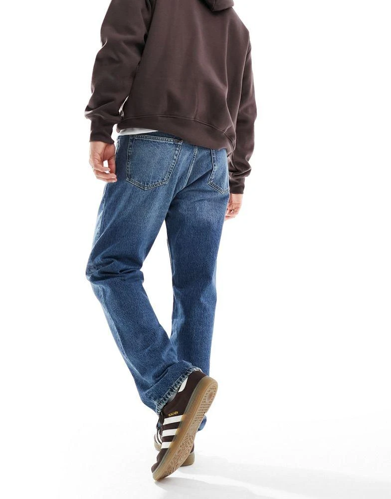 Dr Denim Dr Denim Dash regular fit straight leg jeans in stream mid worn 4