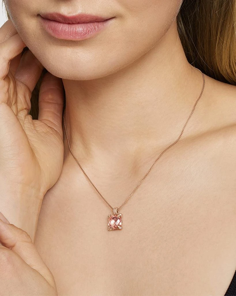 David Yurman Chatelaine Pendant Necklace with Gemstone and Diamonds in 18K Rose Gold, 11mm 6