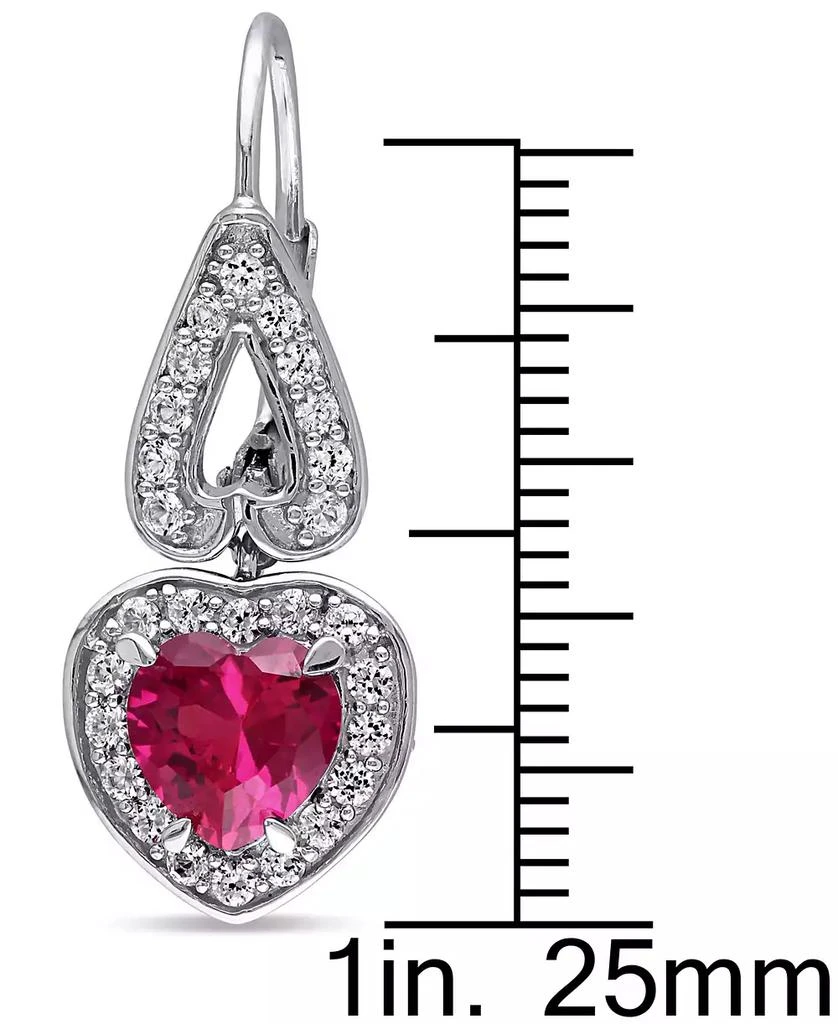Macy
s Lab-Grown Ruby (3-1/5 ct. t.w.) 
Lab-Grown White Sapphire (1-3/4 ct. t.w.) Heart Drop Earrings in Sterling Silver 3