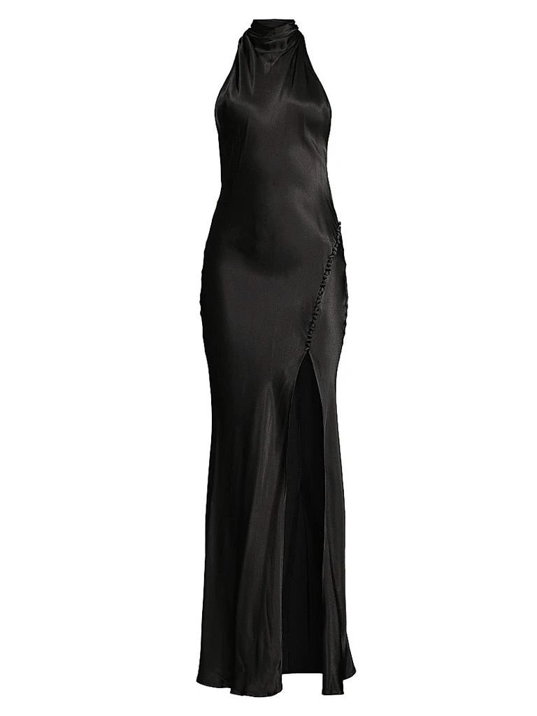 SAU LEE Penelope Satin Halter Gown 1