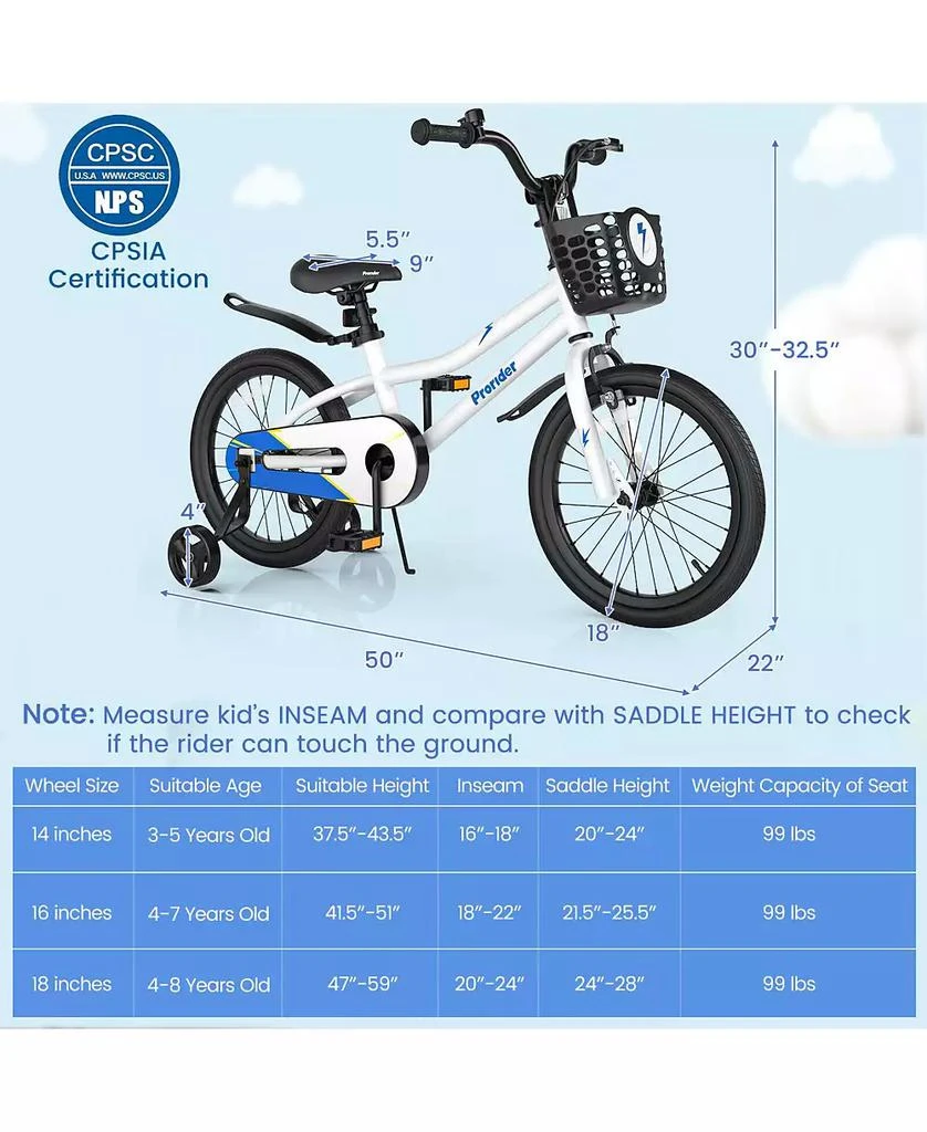 SUGIFT 18 Inch Kid
s Bike with Training Wheels and Coaster Brake 5