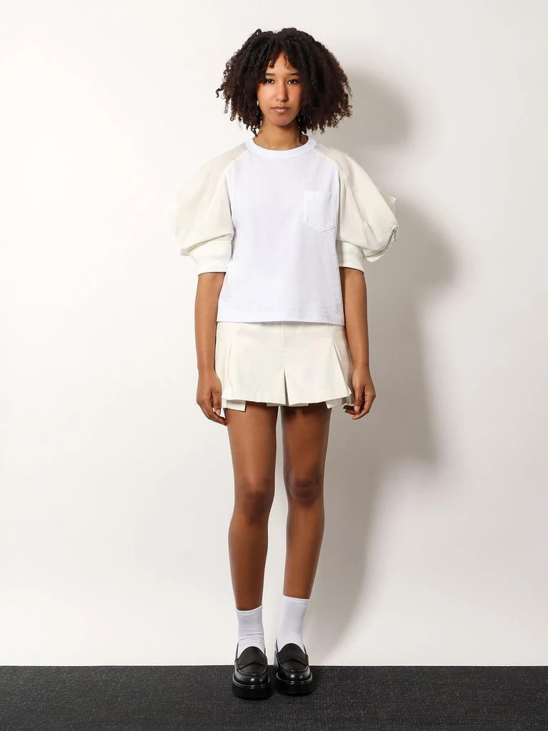 Sacai Cotton t-shirt with nylon short sleeve 2