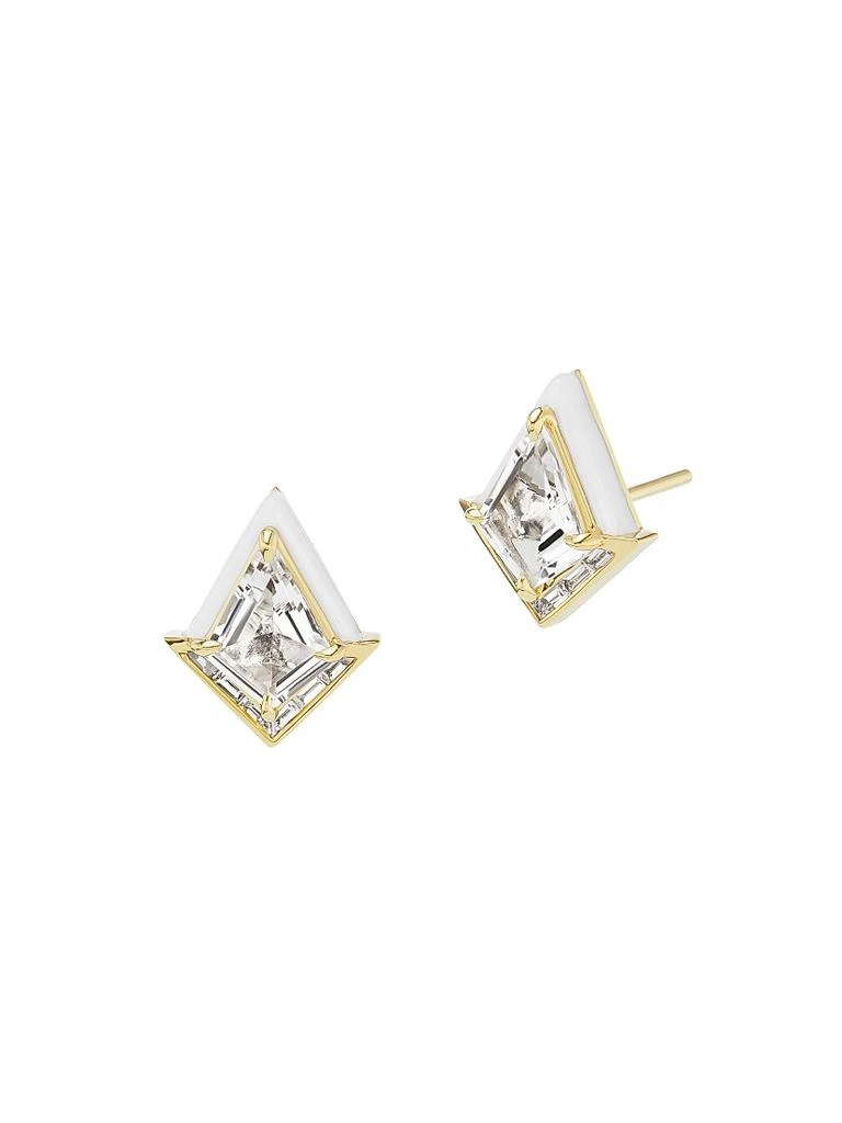 Emily P. Wheeler Dress Up 18K Yellow Gold, White Topaz & Diamond Twinkle Studs 1