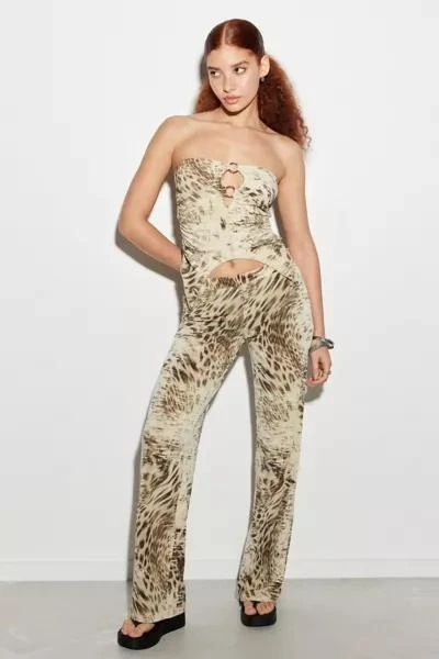Urban Outfitters UO Leopard Print Straight-Leg Trouser Pant 5