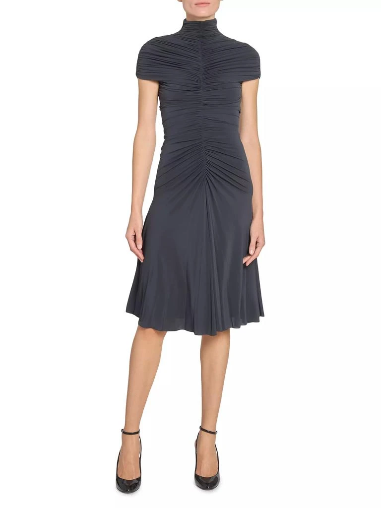 Alaïa Gathered Mock Turtleneck Midi-Dress 2