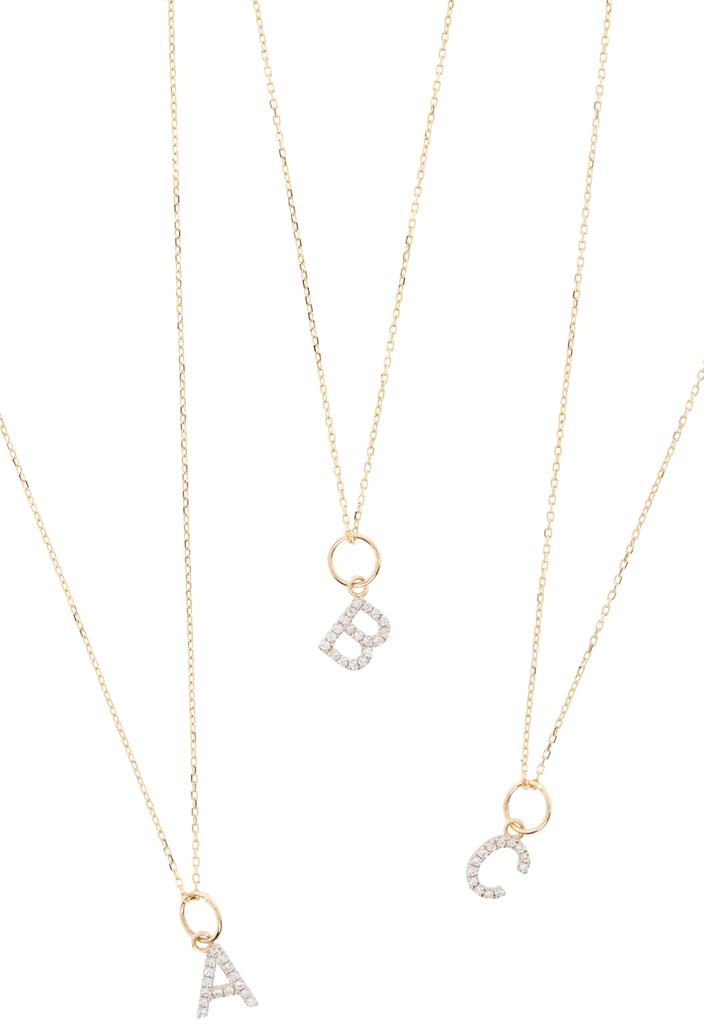 MATEO Gold Diamond Initial Necklace, A–Z