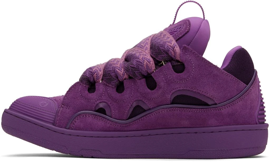 Lanvin Purple Curb Leather Sneakers 3