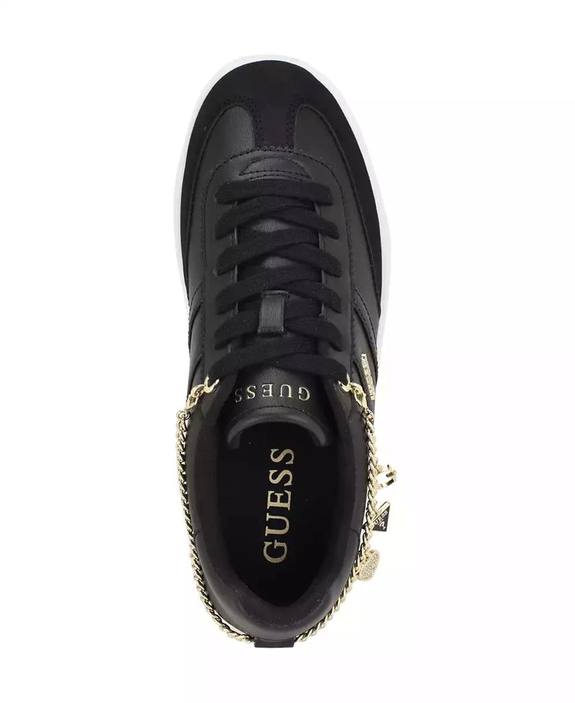 GUESS Women's Naoko Charm Lace-Up Court Sneakers 4