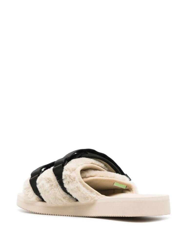 Suicoke Suicoke Nylon And Eco Fur Slides
