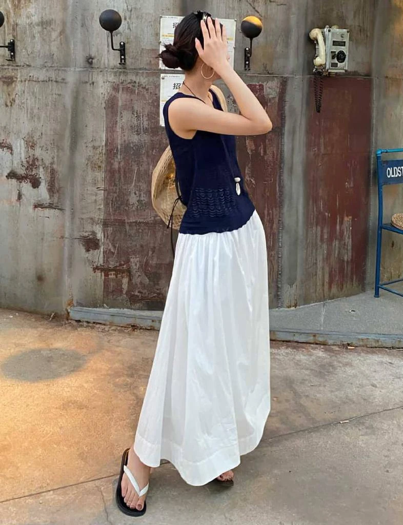 Pixie Market White Poplin Skirt 3