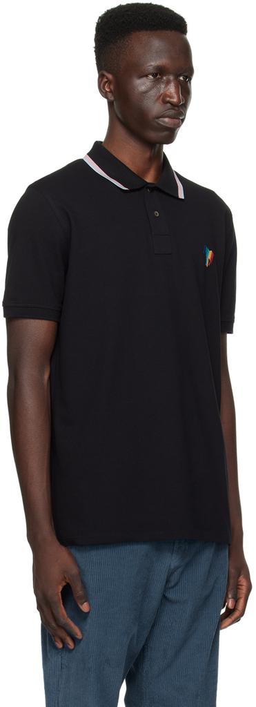 PS by Paul Smith Black Broad Stripe Zebra Polo