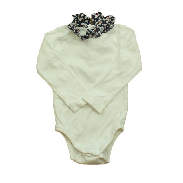 Jacadi Girls White | Navy Floral Onesie