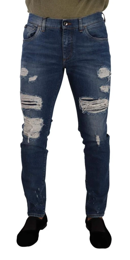 Dolce & Gabbana Dolce & Gabbana Blue Wash Cotton Stretch Slim Fit Denim Jeans 1