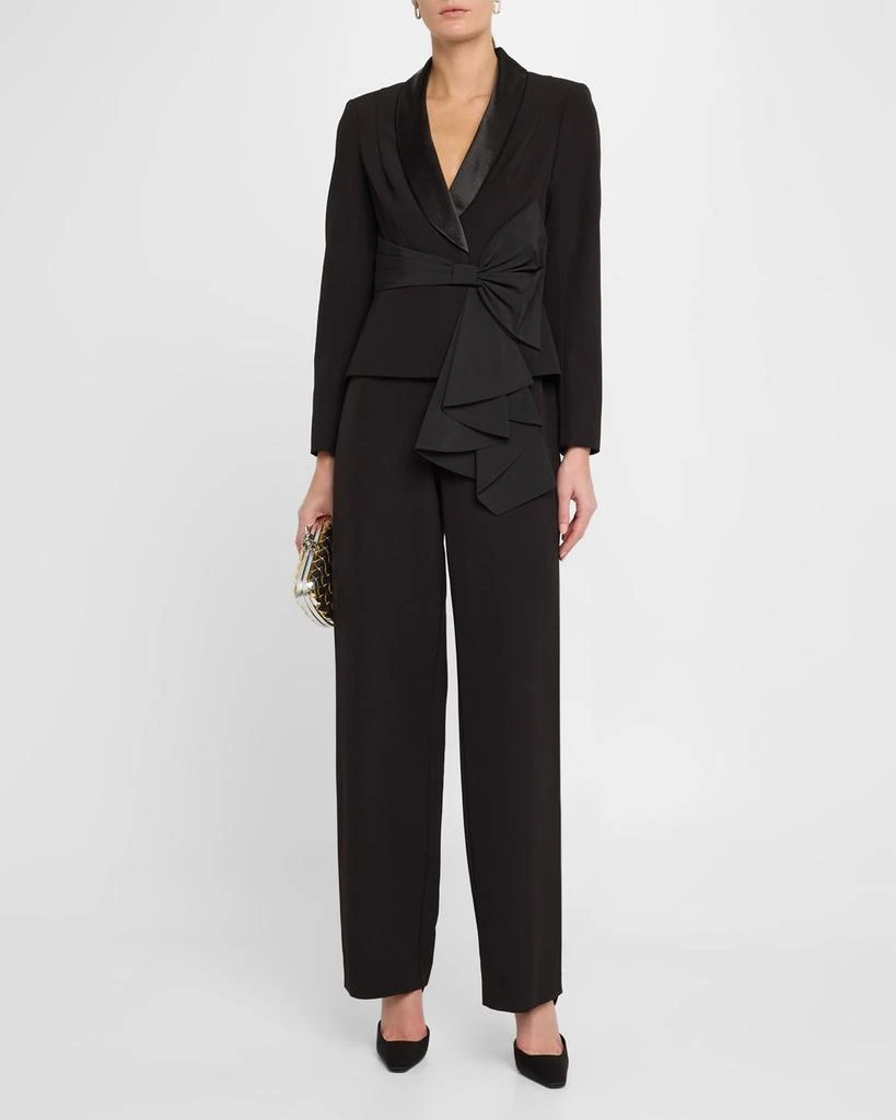 Aidan Mattox Straight-Leg Bow Stretch Crepe Jumpsuit 2