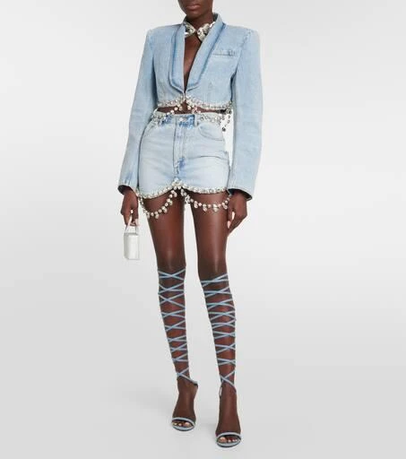 AREA x Sergio Rossi Marquise denim sandals 2