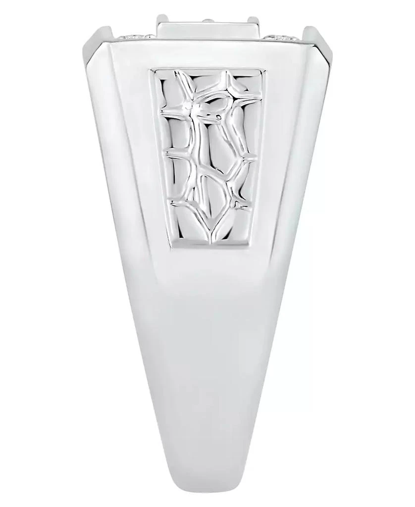 Macy's Men's Diamond Cluster Nugget Detail Ring (1 ct. t.w.) in 10k White Gold 5