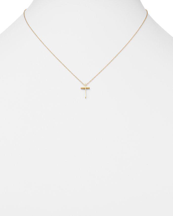 Bloomingdale's 14K Yellow Gold Small Cross Pendant Necklace, 18"