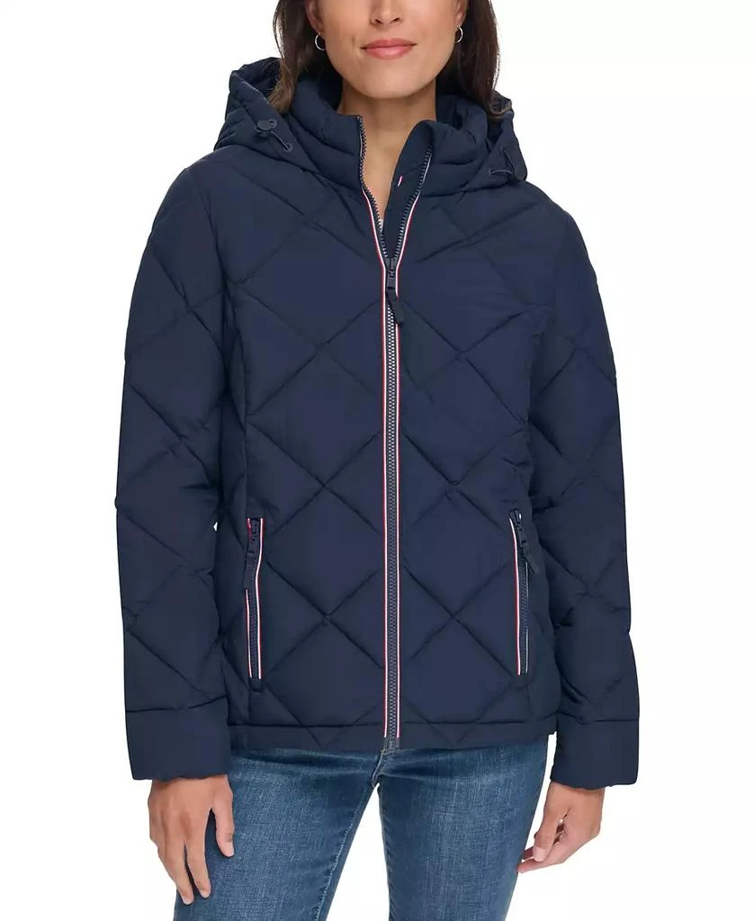 Tommy Hilfiger Women's Diamond Quilted Hooded Packable Puffer Coat, Created for Macy's 1