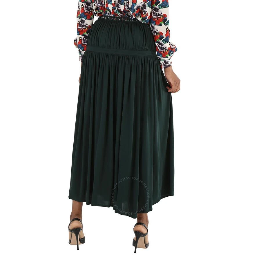 Chloé Ladies Eclipse Green Bohemian Jupon Fluid Pleated Midi Skirt 3