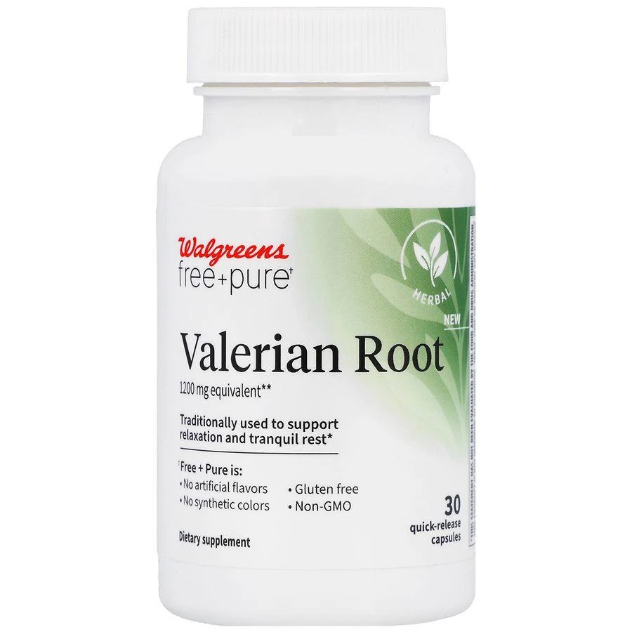 Walgreens Free & Pure Valerian Root 1200 mg Equivalent Quick-Release Capsules