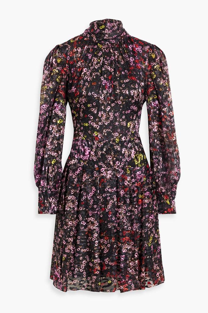 Monique Lhuillier Printed devoré-chiffon mini dress