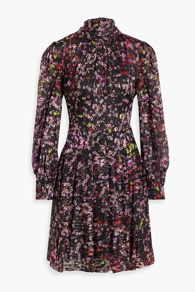 Monique Lhuillier Printed devoré-chiffon mini dress 1