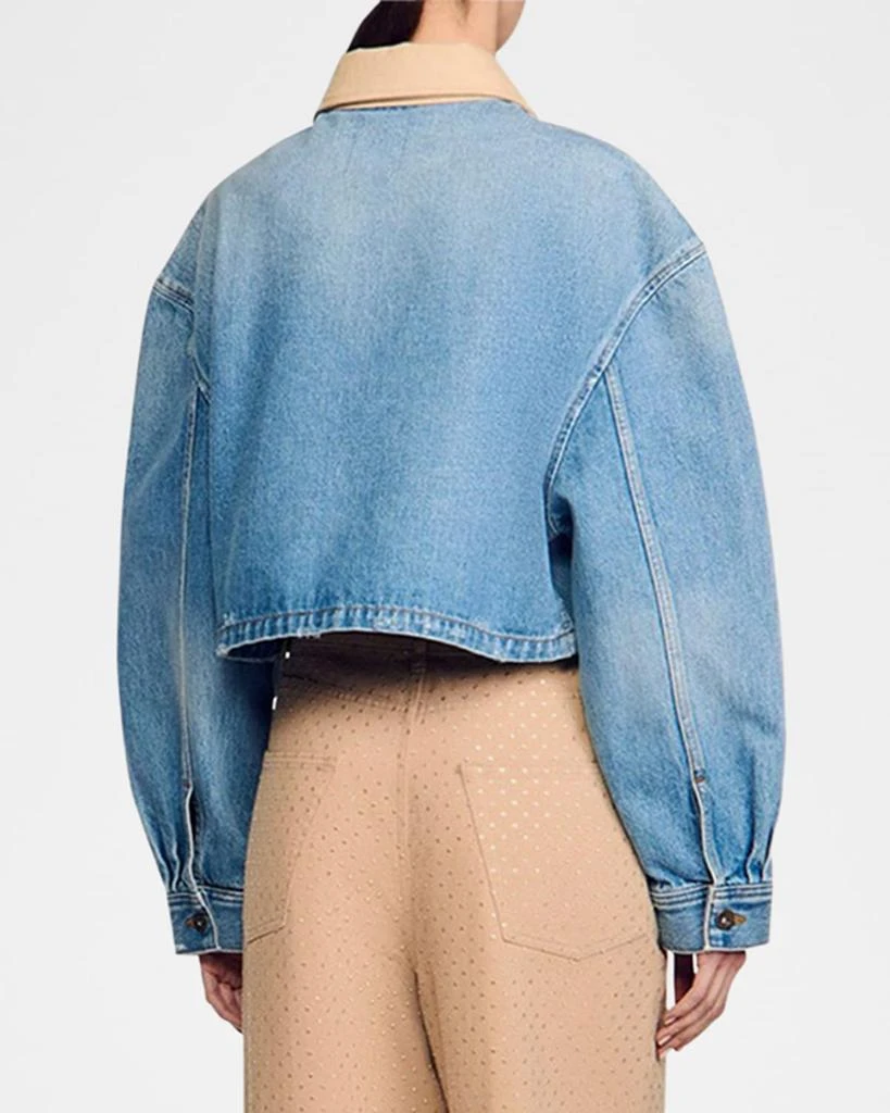 Sandro Kansas Studded Denim Jacket 3