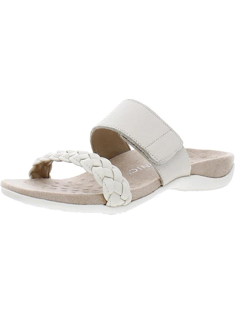 VIONIC Jeanne Womens Leather Braided Slide Sandals 1