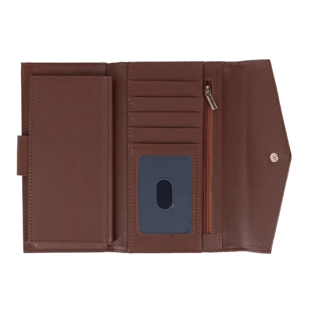Buxton Women's Tooled Leather Organizer Clutch 3