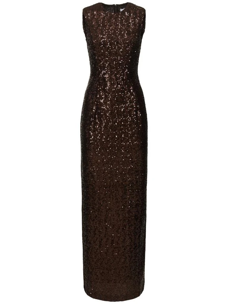 silver sparkly cocktail dress Silver Sequin Square-Neck Gown, Silver / M main image 0