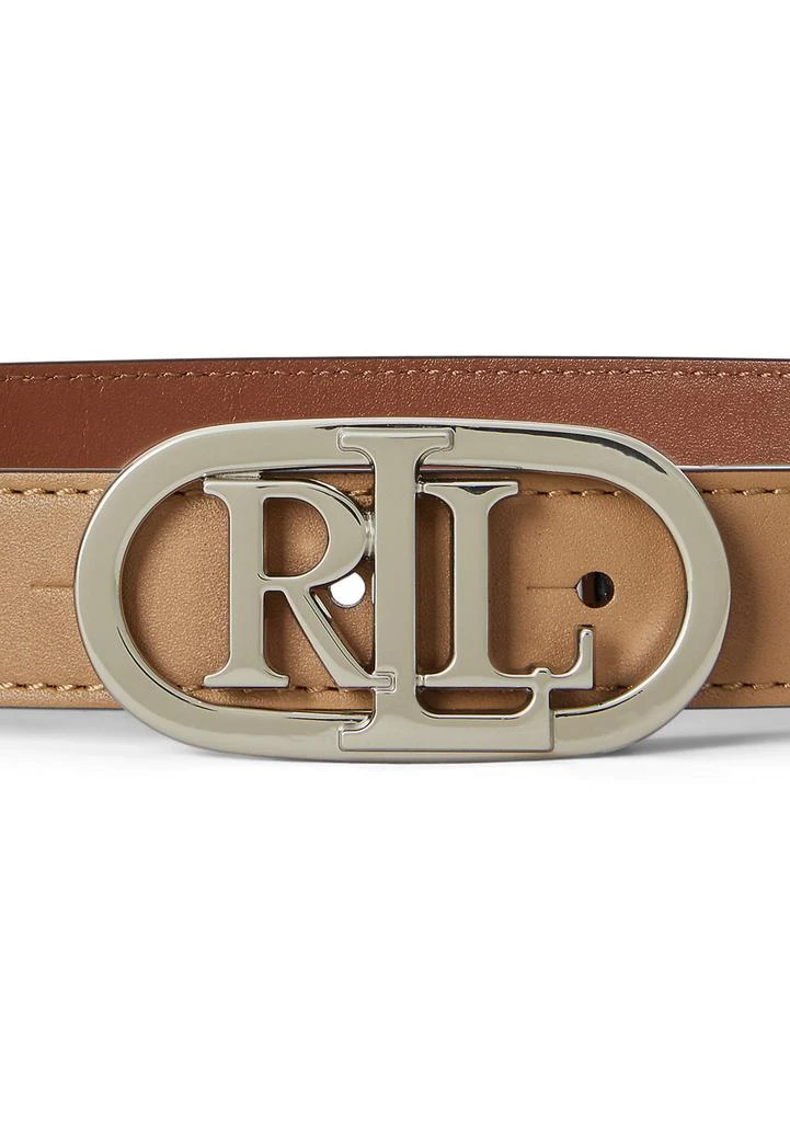Ralph Lauren Oval-Logo Reversible Leather Skinny Belt 3