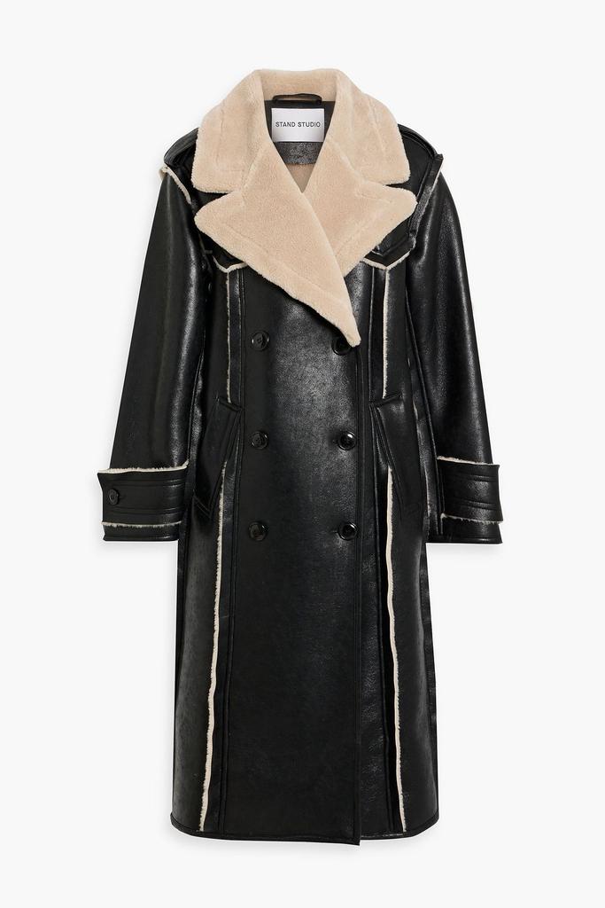 STAND STUDIO Frankie double-breasted faux shearling coat