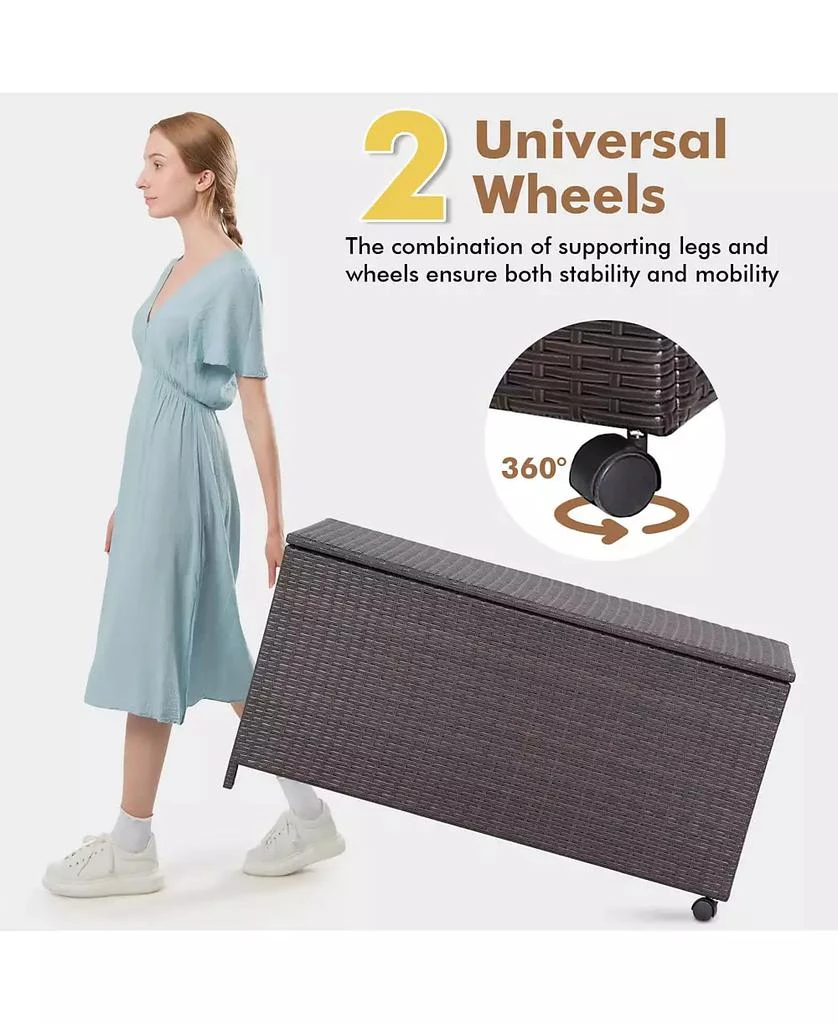 GOUUN Outdoor Wicker Storage Box with Zippered Liner-50 Gallon 9