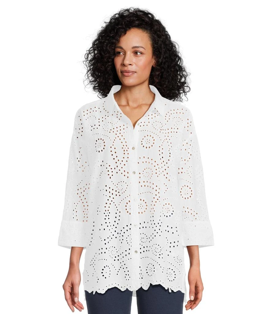 Mod-o-doc 3/4 Sleeve Easy Lace Shirt 1